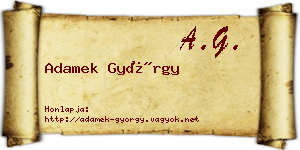 Adamek György névjegykártya