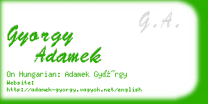 gyorgy adamek business card